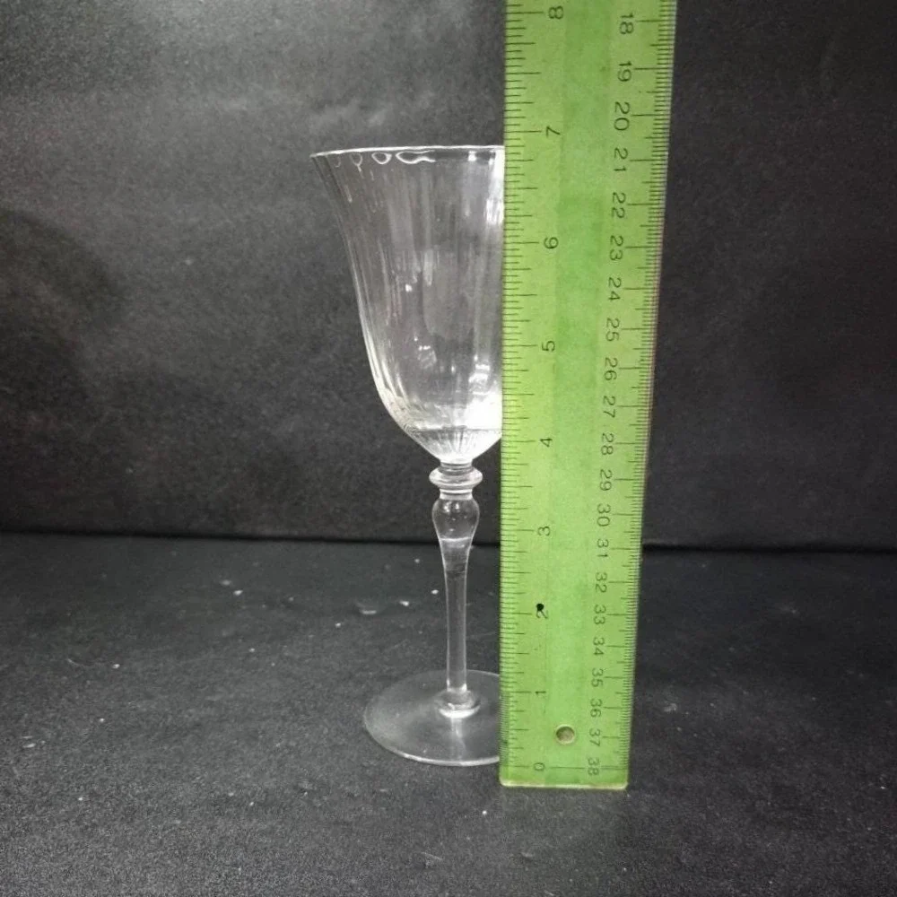 Miller Rogaska Fluted Goblet, Clear Ribbed Optic Wine Glass,‎ Crystal Stemware